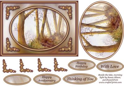 Beside the Lake, Morning Light - Decoupage