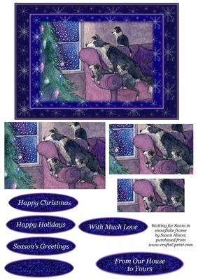 Waiting for Santa in Snowflake Frame Pyramage