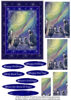 Tribute to Absent Friends in Blue Snowflake Frame