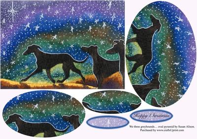 We Three Greyhounds -  Oval Pyramid