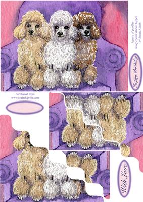 A Pack of Poodles Wavy Corner Stacker Topper