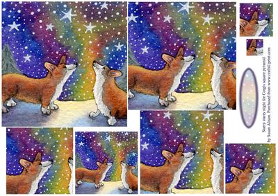 Starry, Starry Night - Corgi Dogs Square Pyramid