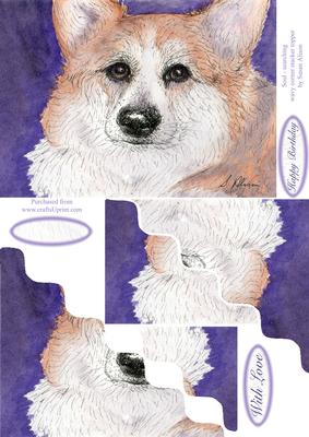Soul-searching (stare from Corgi Dog) Wavy Corner Stacker