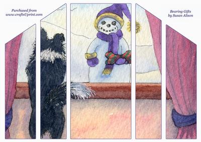 Snowman Bearing Gifts Theatre Fold