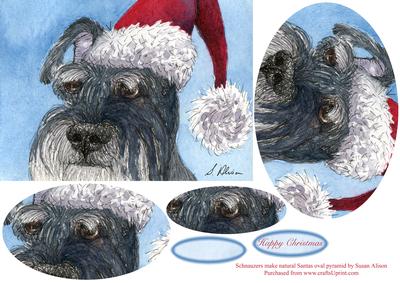 Schnauzers Make Natural Santas Oval Pyramage