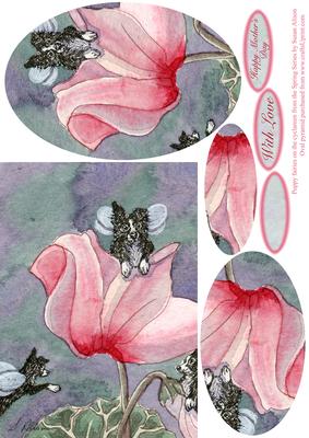 Puppy Fairies on the Cyclamen (from the Spring Series)