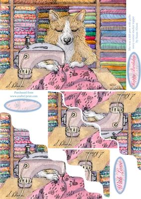 She Was a Dab Paw with Quilts Wavy Corner Stacker Topper
