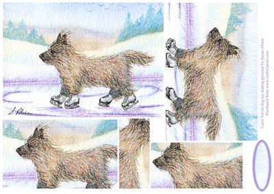 Cairn Terrier Dog Ice Skating Pyramage
