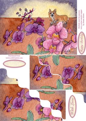 Orchids Were His Passion Wavy Corner Stacker Topper