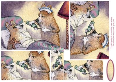 Corgi Dog Nurse and Patient Pyramage