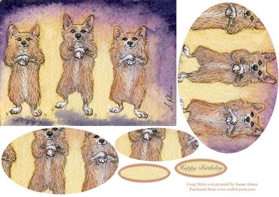 Corgi Dogs Dancing Corgi Style Oval Pyramage