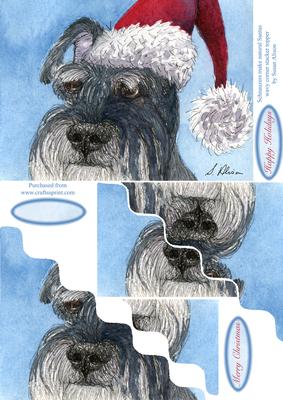 Schnauzers Make Natural Santas Wavy Corner Stacker Topper
