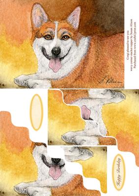 Corgi Pleased to See You Wavy Corner Stacker Topper