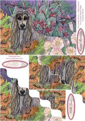 Just Another Flower - an Afghan Hound in the Garden Topper