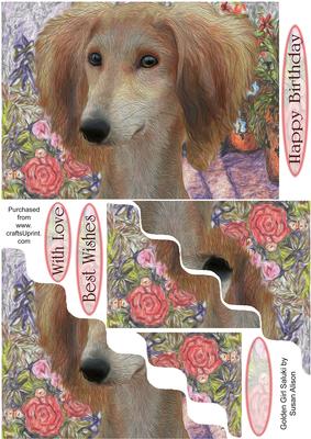 Golden Girl Saluki Wavy Corner Stacker Topper