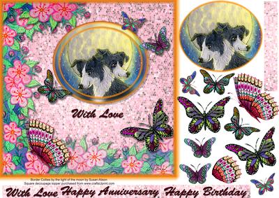 By the Light of the Moon Topper Butterfly Decoupage