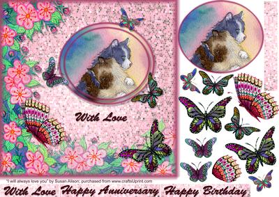 I Will Always Love You Hug Topper Butterfly Decoupage