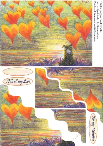 Thinking of You with Love wavy edged stacker topper