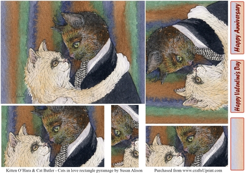  Kitten Ohara and Cat Butler, Cats in love rectangle pyramage