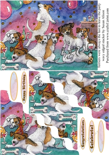 Terriers were always last to leave the party - wavy edged stacker topper