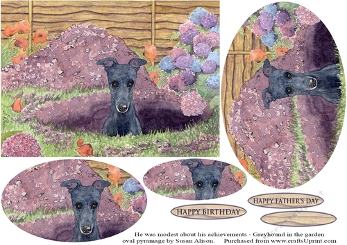 This Greyhound Dog Was Modest About His Achievements, oval pyramage