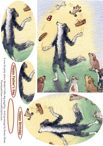 It was his party piece, Border Collie dog juggling - oval pyramage