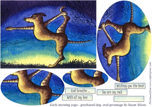 Early morning yoga - greyhound dog oval pyramage