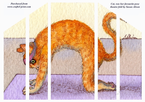  Cat was her favourite yoga pose, theatre fold cat card