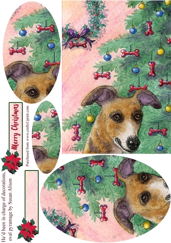 He had been in charge of decorations, greyhound dog Christmas oval pyramage