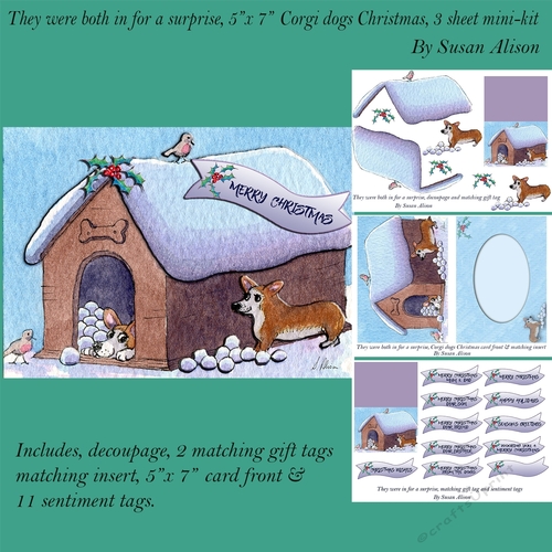 They were both in for a surprise, Corgi dogs Christmas mini kit