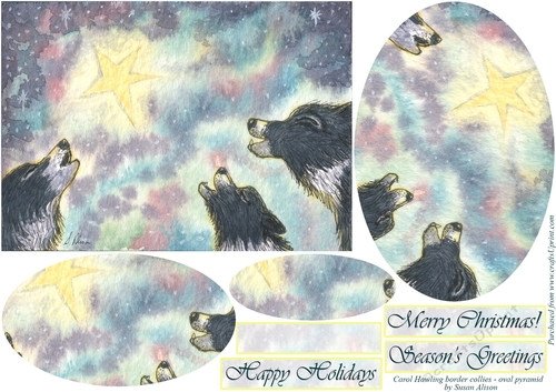 Carol Howling, border collie dogs oval pyramid