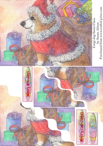 Corgi dog in Santa Claus costume