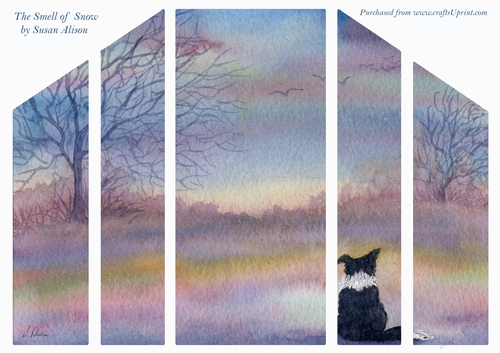 The Smell of Snow, Border Collie dog in a winter landscape