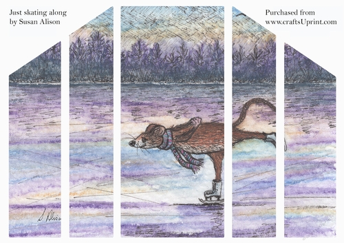 Just Skating Along, Christmas Mouse Theatre Fold Card