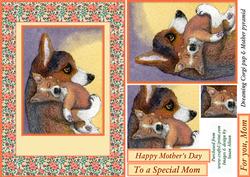 Dreaming Corgi Pup & Mother Pyramid Card