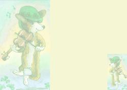 Leprechaun Corgi Playing Fiddle and Dancing Irish Jig