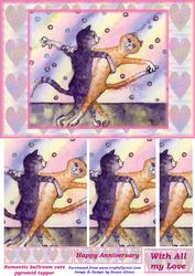 Romantic Ballroom Dancing Cats Pyramid Topper