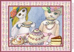 A4 Friends Having Tea and Cake