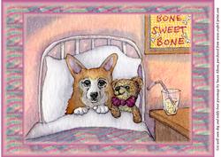 A4 Get Well Soon Dog and Teddy