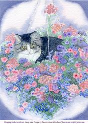 A4 Hanging Basket with Cat