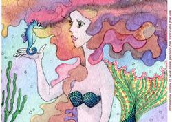 A4 Mermaid and Seahorse