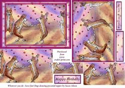 Whatever You Do - Have Fun! Dancing Dogs Pyramid Topper
