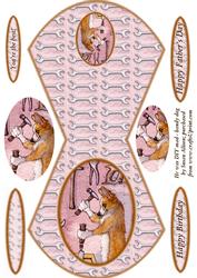 He Was DIY Mad - Handy Dog Rocker Card