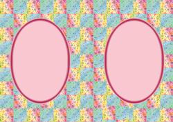 Fairy Bear Mother Patchwork Insert with Two Pink Oval Spaces
