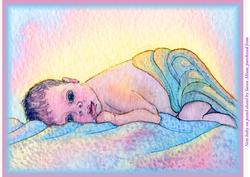 A4 New Baby on Pastel Shawl for Boy or Girl
