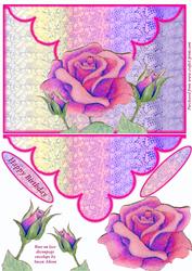 Rose on Lace Decoupage Envelope
