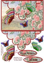 Butterflies on Roses Envelope Decoupage