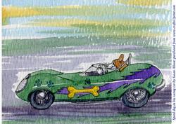 A4 Speed Dog in His Racing Car