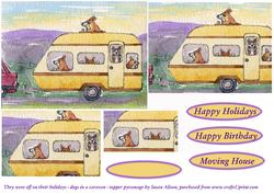 They Were Off on Their Holidays - Dogs in a Caravan - Topper