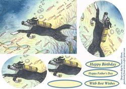 Deep Sea Dog Diver Pyramid Topper